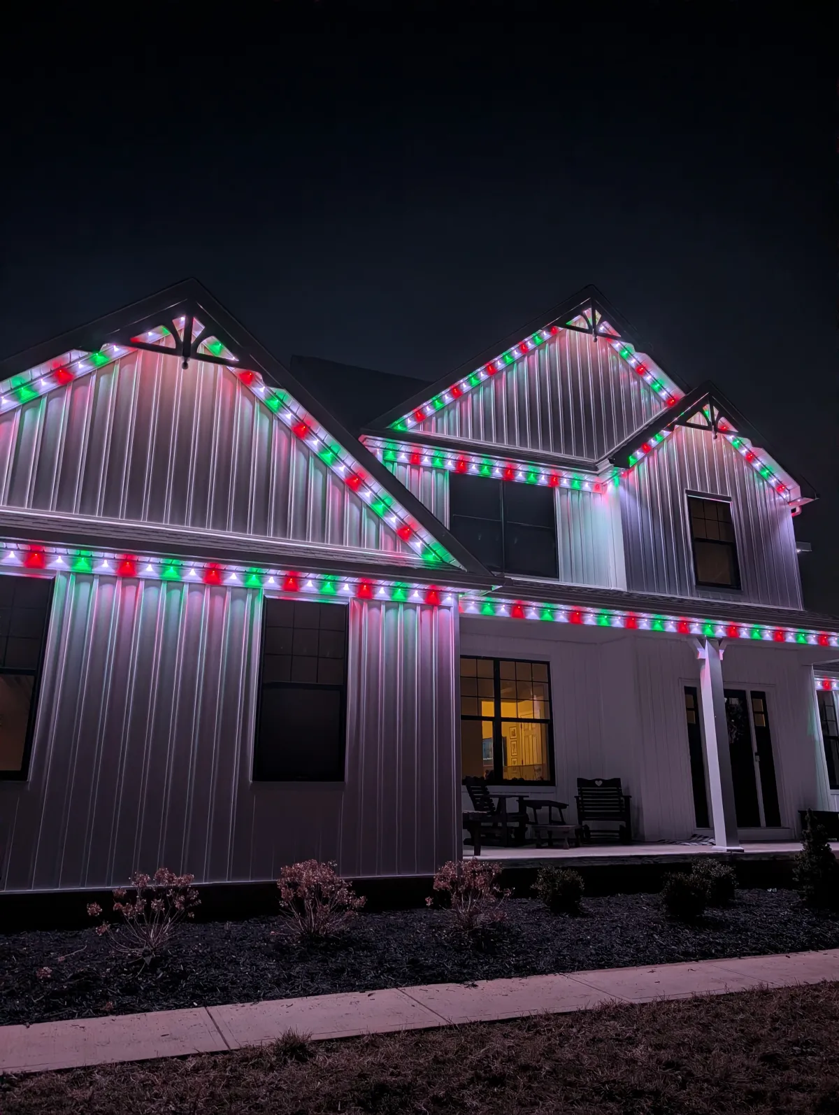 Christmas lights farmhouse