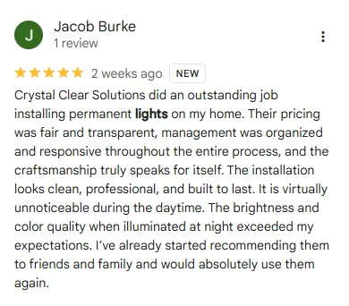 5-star Google review from Jacob Burke